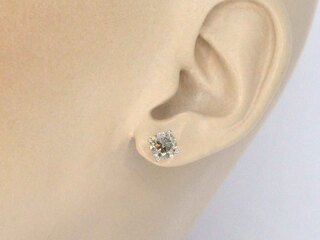 Gouden solitair oorbellen met champagne diamant 2.10 carat