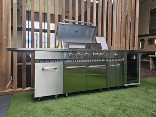 Gasbarbecue Vonato, RVS Keuken Grill Elite 6, zilverkleurig, RVS (mat)