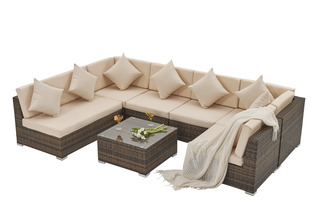 Loungeset Vonato, Oasi, bruin wicker