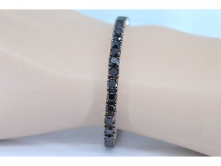 Witgouden armband met zwarte diamanten