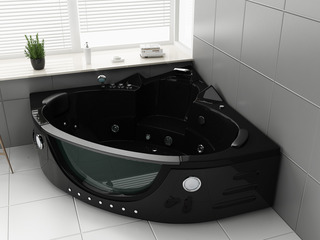 Massagebad Vonato, Ondina, hoogglans zwart