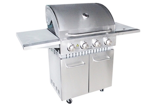 Gasbarbecue Vonato, RVS Traditionele Grill 4, zilverkleurig, RVS (mat)