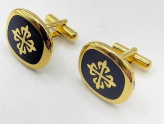 Antieke Patek Philippe 18kt gold filled manchetknopen + tie-pin met go