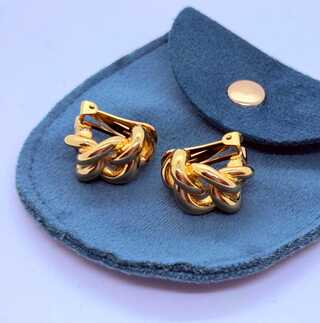 Christian Dior goldplated ”knot” oorbellen