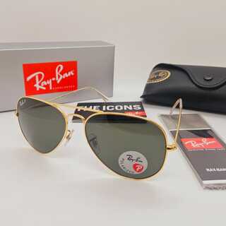 Rayban zonnebril Aviator Large Metal arista green polarized