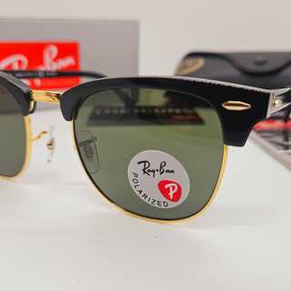 Rayban zonnebril Clubmaster black green polarized