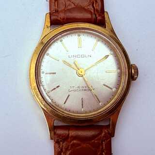 Lincoln goldplated mechanisch horloge