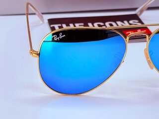 Rayban zonnebril matte gold blue polarized
