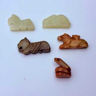 5x Antieke Chinese jade – ca. Qing-Dynasty