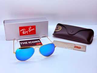 Rayban zonnebril matte gold blue polarized