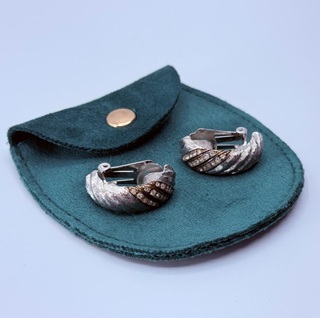 Christian Dior vintage clip-on oorbellen met strass