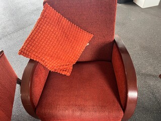 4x Vintage fauteuils, terra