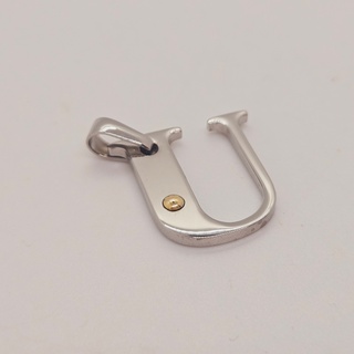 Pendant staal met .750 goud.