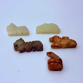 5x Antieke Chinese jade – ca. Qing-Dynasty