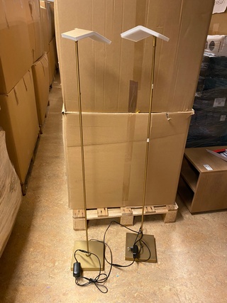2x Vloerlamp, Lucide, Aaron, goud/messing, 20x20x134cm