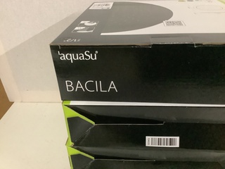 4x Kop voor stortdouche rond Aqua Su, Bacila, zwart