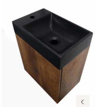 Toiletmeubel + wasbak, Java pack 824877, walnut/zwart