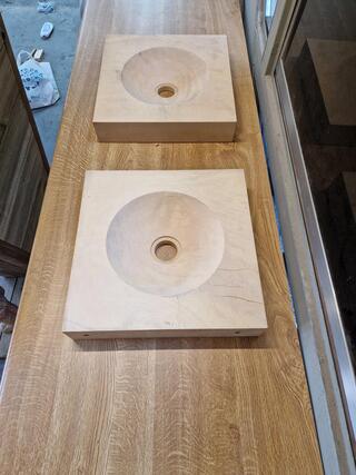 8x Houten wasbakken