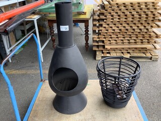 1x Vuurkorf en 1x Tuinhaard Esschert Design, zwart