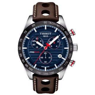 Heren Horloge Tissot, PRS 516 Chronograph, brown & blue