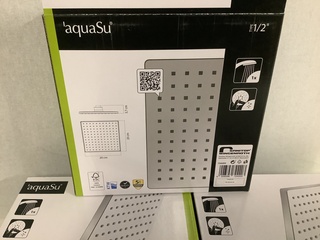 5x Kop voor stortdouche vierkant Aqua Su, Tratus, chroom