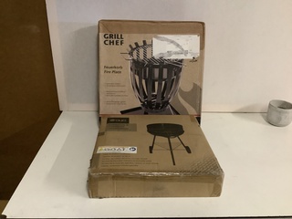 2x 1 Vuurkorf & 1 Houtskoolbarbeque Grill-chef/Aya