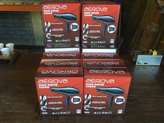 Ca. 16x Hairdryer Aerova, Haardroger, zwart/blauw