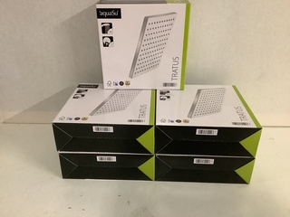5x Kop voor stortdouche vierkant Aqua Su, Tratus, chroom