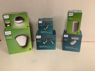 6x Binnen- en buiten lampen Philips, Diverse, kunststof/metaal