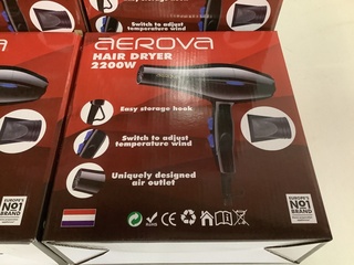 6x Haarfohn Aerova, zwart