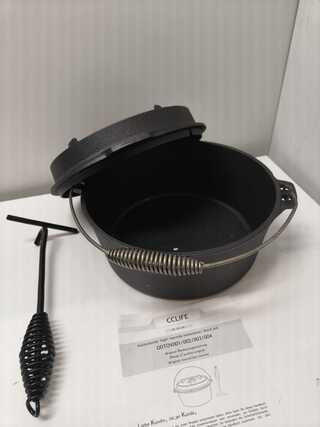 Gietijzeren pan doorsnede 25 cm, zwart