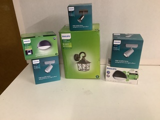 6x Binnen- en buiten lampen Philips, Diverse, kunststof/metaal