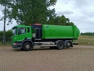 Vuilniswagen, Scania, P280 zijlader Haller, 2016
