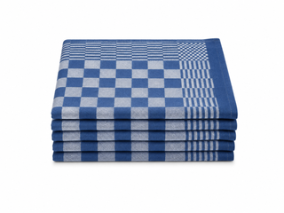 Ca. 144x Horeca theedoek, blauw geblokt