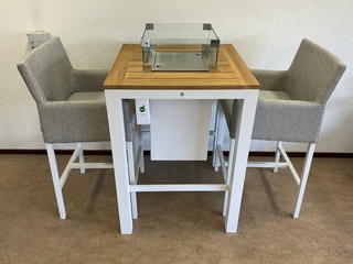 Bartafel met vuurpit SUNS , Monte Vari bartafel , MW / soft grey