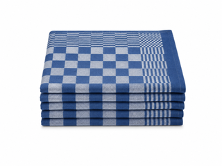 Ca. 144x Horeca theedoek, blauw geblokt