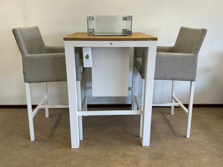 Bartafel met vuurpit SUNS , Monte Vari bartafel , MW / soft grey