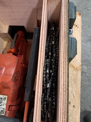 Kettingzaag in houten transportkist, Husqvarna, 359G, 2002