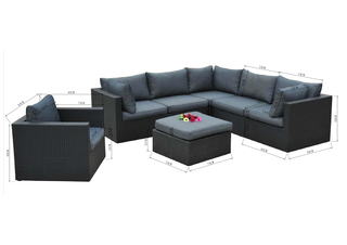 Loungeset Vonato Elena Zwart wicker