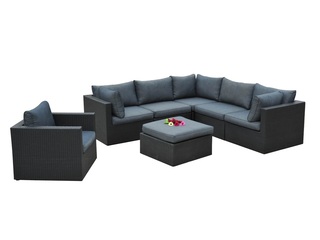 Loungeset Vonato Elena Zwart wicker