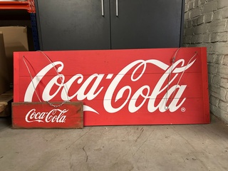 2x Reclamebord Coca Cola
