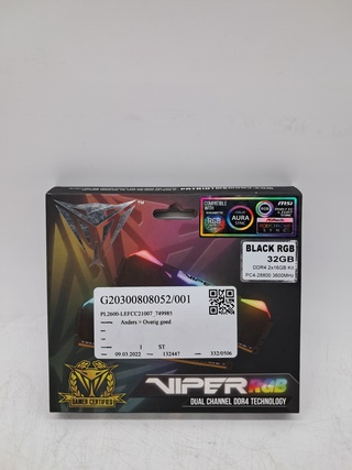 Set a 2x geheugenkaart, Patriot, Viper RGB DDR4, 2x 16GB