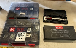 4x Gereedschap w.o. nagelbox, digitale schuifmaat, W.o. Stier, KS Tool