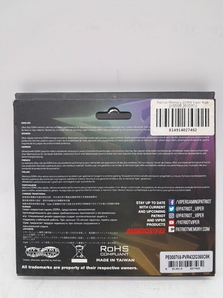 Set a 2x geheugenkaart, Patriot, Viper RGB DDR4, 2x 16GB