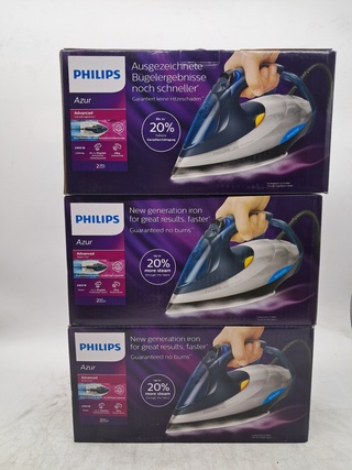 3x Strijkijzer, Philips, Azur Advanced GC4930/11