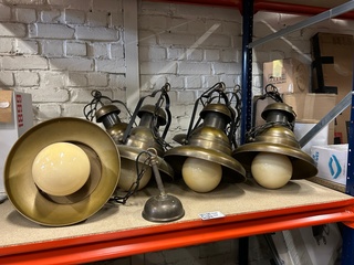 6x Vintage/retro café hanglamp