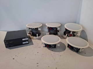 2x Tweekanaals audio-eindversterkers, Extron, XPA 1002, wit, met 5x 2-