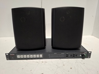 Partij Luidsprekers, videoswitcher, Audac, Extron, LX503, IN1608