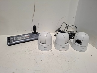 IP-besturingspaneel, SONY, RM-IP10, met 3x PTZ camera, SONY SRG-300SE