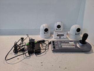 IP-besturingspaneel, SONY, RM-IP10, met 3x PTZ camera, SONY SRG-300SE